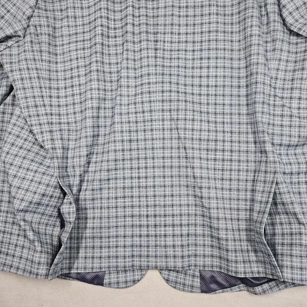 Oak Hill Blazer Mens 3XLT 54-56 Blue Plaid Sport Coat Big and Tall 2 Button Prep